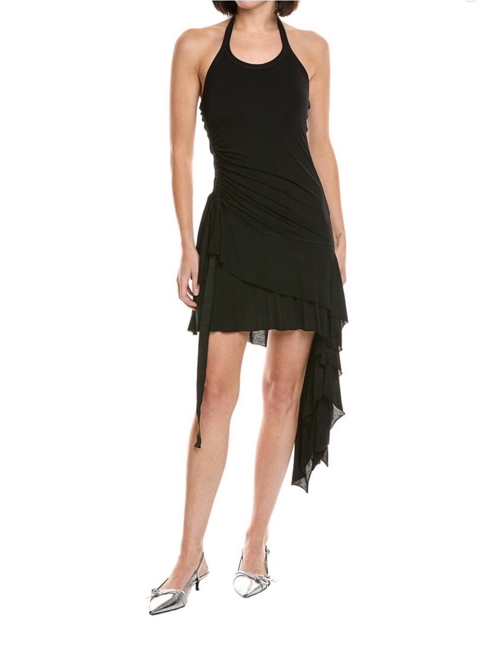 NWT Helmut Lang asymmetrical halter dress Sz M